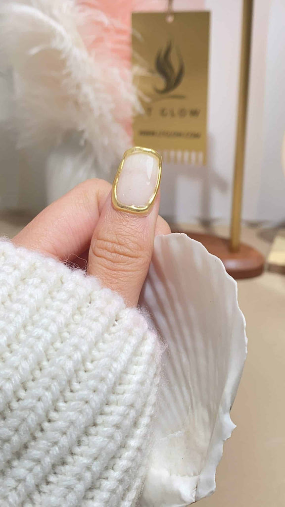 Elegant square-shaped artificial nails by LT-Glow, capturing a harmonious blend of white, sunny yellow, and rustic brown, elevated with striking 3D patterns